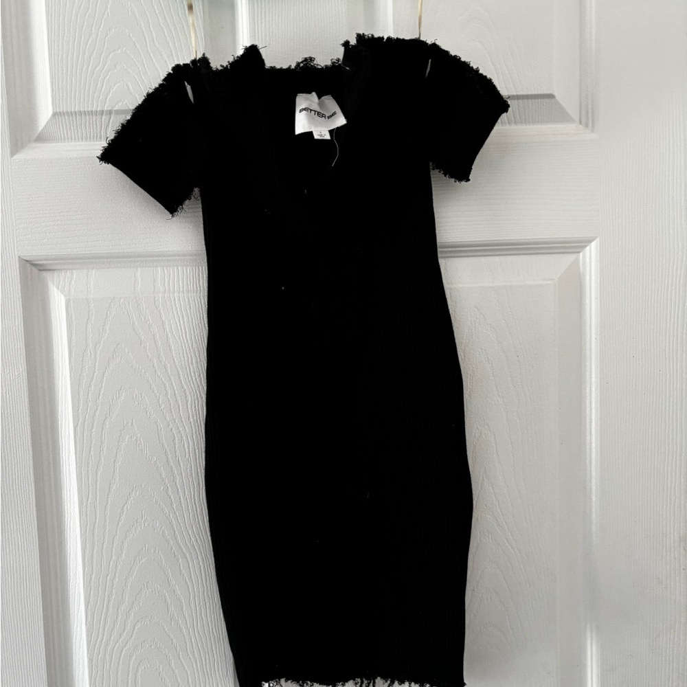 Better Be Black V-Neck Bodycon Mini Dress